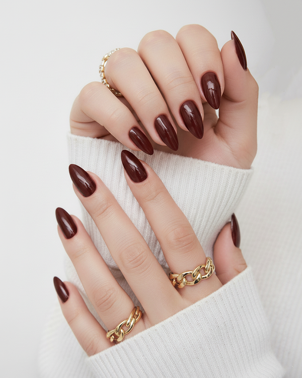 Press On Nails Burgundy - Eleganza Autunnale in 5 Minuti YVAYA