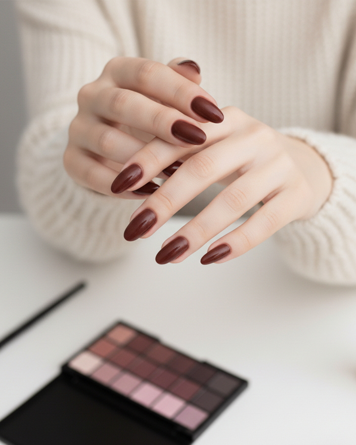 Press On Nails Burgundy - Eleganza Autunnale in 5 Minuti YVAYA