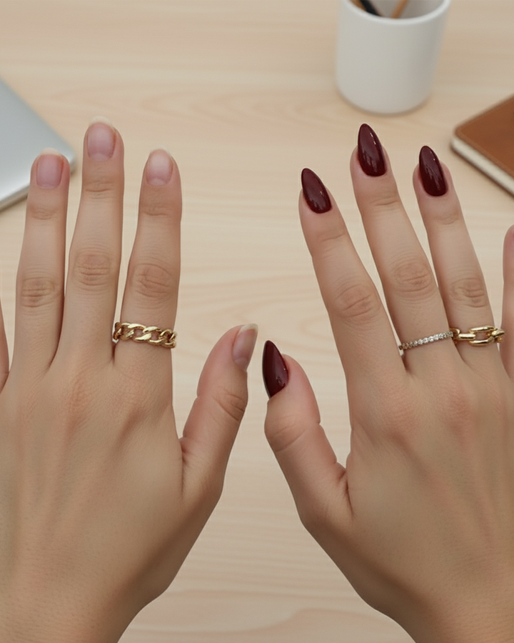 Press On Nails Burgundy - Eleganza Autunnale in 5 Minuti YVAYA